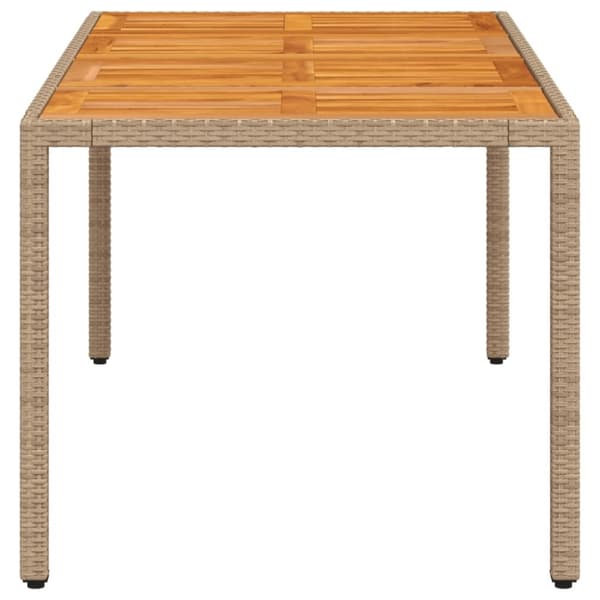 vidaXL havebord 190x90x75 cm polyrattan og massivt akacietræ beige