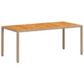 Miniatyrbillede 6 af 11: vidaXL havebord 190x90x75 cm polyrattan og massivt akacietræ beige