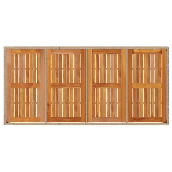 vidaXL havebord 190x90x75 cm polyrattan og massivt akacietræ beige