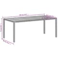 Miniatyrbillede 10 af 11: vidaXL havebord 190x90x75 cm polyrattan og massivt akacietræ beige