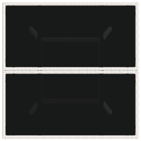 vidaXL Hagebord med glassplate hvit 80x80x75 cm polyrotting