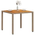 Miniatyrbilde 3 av 11: vidaXL Hagebord beige 90x90x75 cm polyrotting akasie