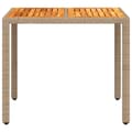 Miniatyrbilde 4 av 11: vidaXL Hagebord beige 90x90x75 cm polyrotting akasie