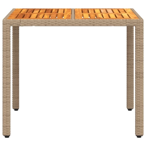 vidaXL Hagebord beige 90x90x75 cm polyrotting akasie