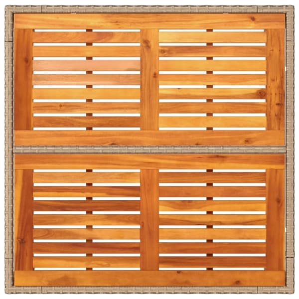 vidaXL havebord 90x90x75 cm polyrattan og akacietræ beige