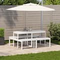 Miniatyrbillede 3 af 9: vidaXL picnicbord 160x134x75 cm massivt fyrretræ hvid
