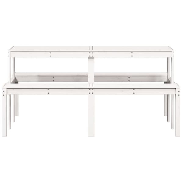 vidaXL picnicbord 160x134x75 cm massivt fyrretræ hvid