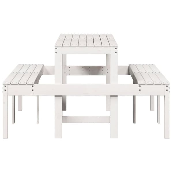 vidaXL picnicbord 160x134x75 cm massivt fyrretræ hvid