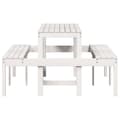 Miniatyrbillede 5 af 9: vidaXL picnicbord 160x134x75 cm massivt fyrretræ hvid