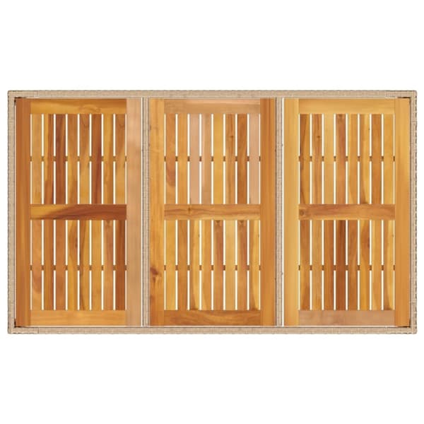 vidaXL Trädgårdsbord beige 150x90x75 cm konstrotting akaciaträ
