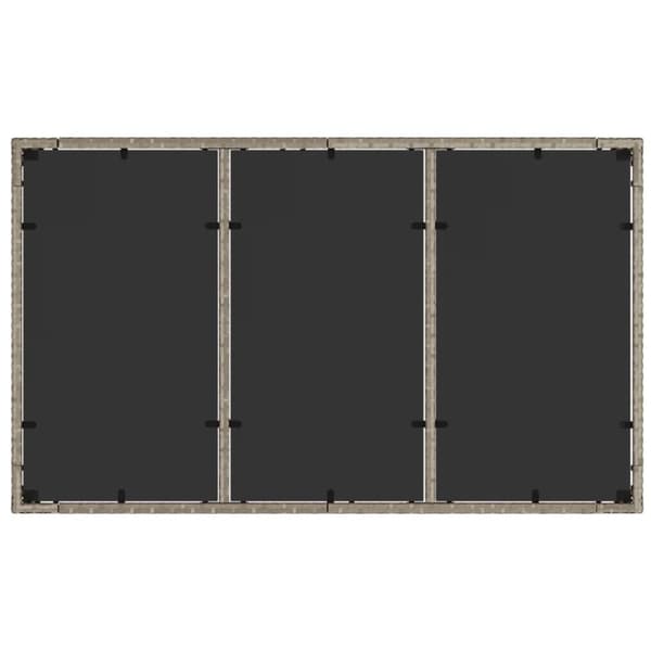 vidaXL havebord med glastop 150x90x75 cm polyrattan lysegrå