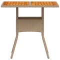 Miniatyrbillede 4 af 11: vidaXL havebord 80x80x75 cm polyrattan og akacietræ sort