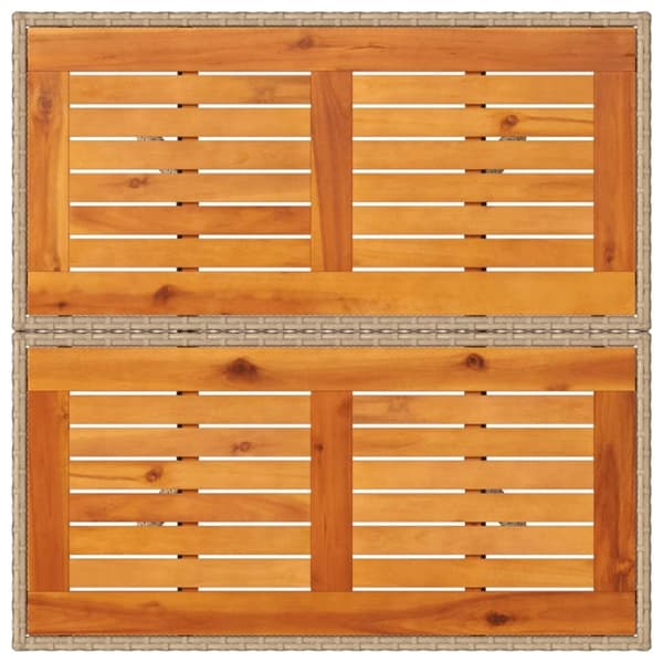 vidaXL havebord 80x80x75 cm polyrattan og akacietræ sort