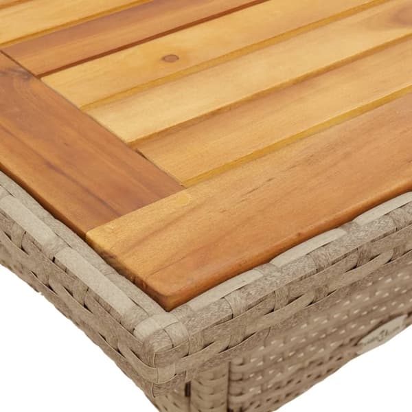 vidaXL havebord 80x80x75 cm polyrattan og akacietræ sort