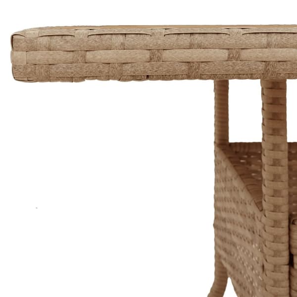 vidaXL havebord 80x80x75 cm polyrattan og akacietræ sort
