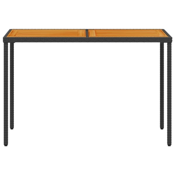 vidaXL havebord med top i akacietræ 115x54x74 cm polyrattan sort