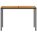 Miniatyrbillede 3 af 10: vidaXL havebord med top i akacietræ 115x54x74 cm polyrattan sort