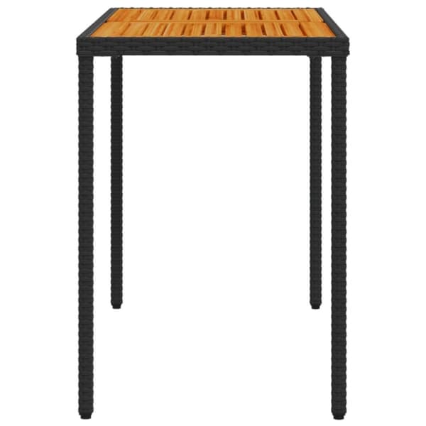vidaXL havebord med top i akacietræ 115x54x74 cm polyrattan sort