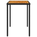 Miniatyrbillede 4 af 10: vidaXL havebord med top i akacietræ 115x54x74 cm polyrattan sort