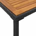 Miniatyrbillede 7 af 10: vidaXL havebord med top i akacietræ 115x54x74 cm polyrattan sort