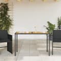 Miniatyrbillede 2 af 10: vidaXL havebord med top i akacietræ 115x54x74 cm polyrattan sort