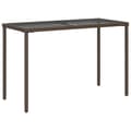 Miniatyrbillede 5 af 10: vidaXL havebord med glastop 115x54x74 cm polyrattan brun