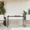 Miniatyrbillede 2 af 10: vidaXL havebord med glastop 115x54x74 cm polyrattan brun