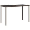 Miniatyrbillede 1 af 10: vidaXL havebord med glastop 115x54x74 cm polyrattan brun