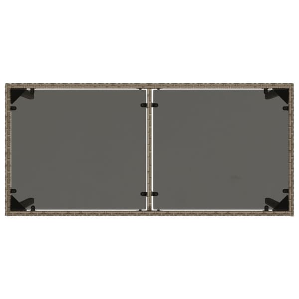 vidaXL Hagebord med glassplate grå 115x54x74 cm polyrotting