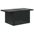 Miniatyrbillede 3 af 11: vidaXL havebord med glastop 100x55x73 cm polyrattan sort