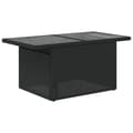 Miniatyrbillede 6 af 11: vidaXL havebord med glastop 100x55x73 cm polyrattan sort