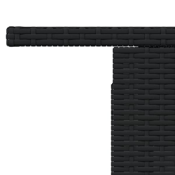 vidaXL havebord med glastop 100x55x73 cm polyrattan sort