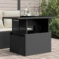 Miniatyrbillede 11 af 11: vidaXL havebord med glastop 100x55x73 cm polyrattan sort