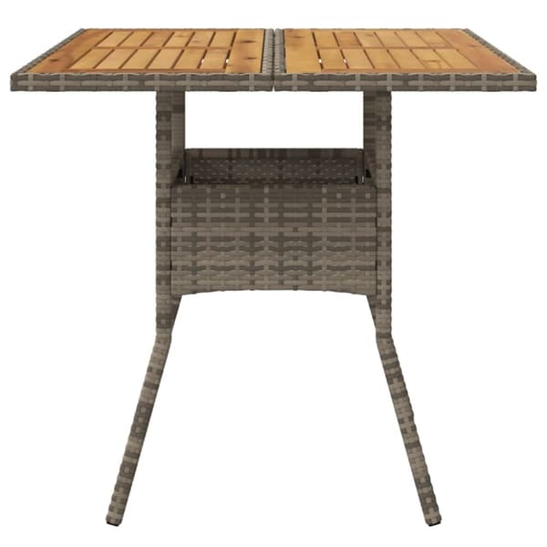 vidaXL Trädgårdsbord med akaciaträ grå 80x80x75 cm konstrotting