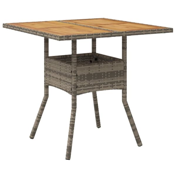 vidaXL Trädgårdsbord med akaciaträ grå 80x80x75 cm konstrotting
