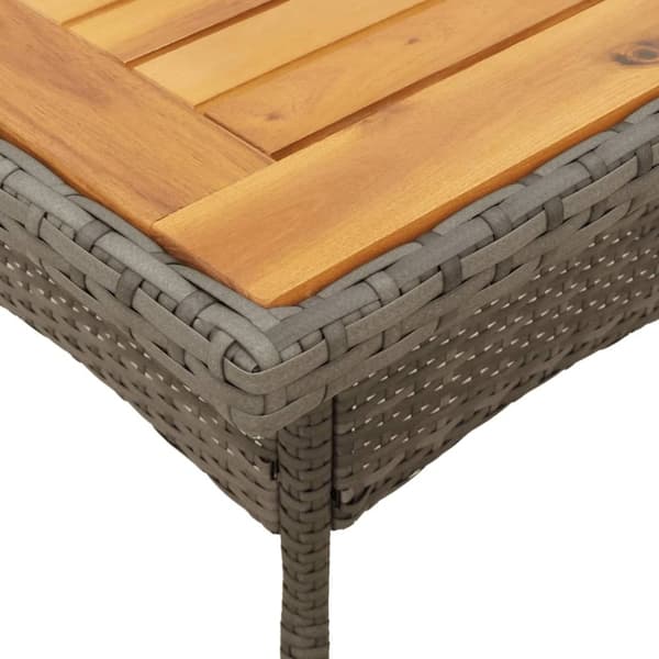 vidaXL Trädgårdsbord med akaciaträ grå 80x80x75 cm konstrotting