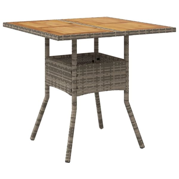 vidaXL Trädgårdsbord med akaciaträ grå 80x80x75 cm konstrotting