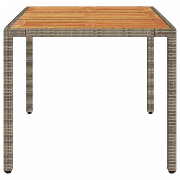 vidaXL havebord med akacietop 150x90x75 cm polyrattan grå