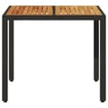 Miniatyrbillede 3 af 11: vidaXL havebord med akacietop 90x90x75 cm polyrattan sort