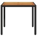 Miniatyrbillede 4 af 11: vidaXL havebord med akacietop 90x90x75 cm polyrattan sort