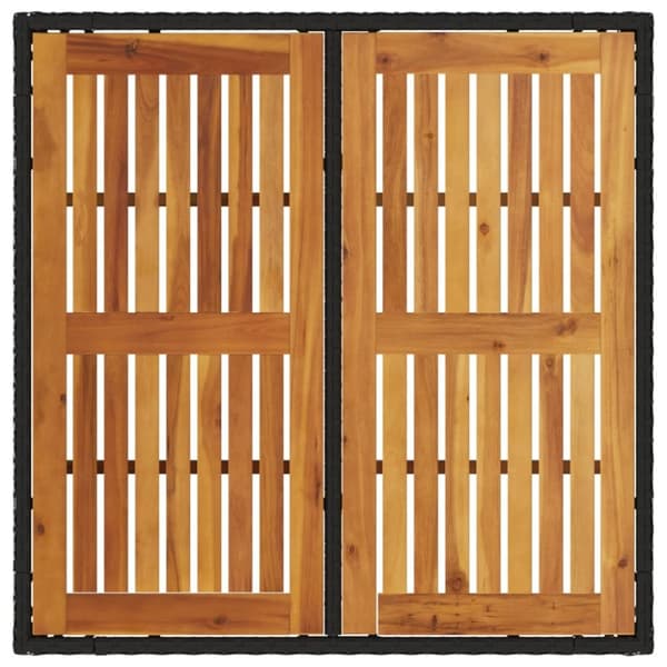 vidaXL havebord med akacietop 90x90x75 cm polyrattan sort