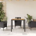 Miniatyrbillede 2 af 11: vidaXL havebord med akacietop 90x90x75 cm polyrattan sort