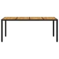 Miniatyrbillede 3 af 11: vidaXL havebord med akacietop 190x90x75 cm polyrattan sort