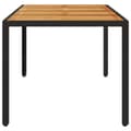 Miniatyrbillede 4 af 11: vidaXL havebord med akacietop 190x90x75 cm polyrattan sort