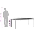 Miniatyrbillede 9 af 11: vidaXL havebord med akacietop 190x90x75 cm polyrattan sort