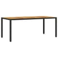 Miniatyrbillede 1 af 11: vidaXL havebord med akacietop 190x90x75 cm polyrattan sort