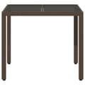 Miniatyrbillede 3 af 11: vidaXL havebord med glastop 90x90x75 cm polyrattan brun
