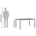 Miniatyrbillede 9 af 11: vidaXL havebord med akacietop 150x90x75 cm polyrattan sort