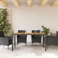 Miniatyrbillede 2 af 11: vidaXL havebord med akacietop 150x90x75 cm polyrattan sort