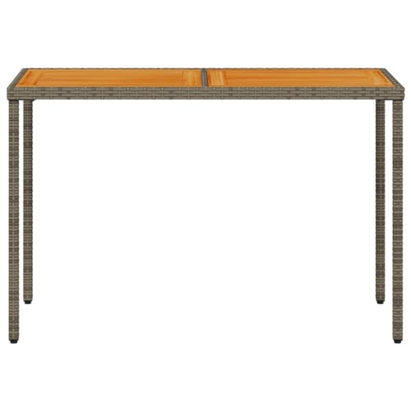 vidaXL Trädgårdsbord med akaciaträ grå 115x54x74 cm konstrotting